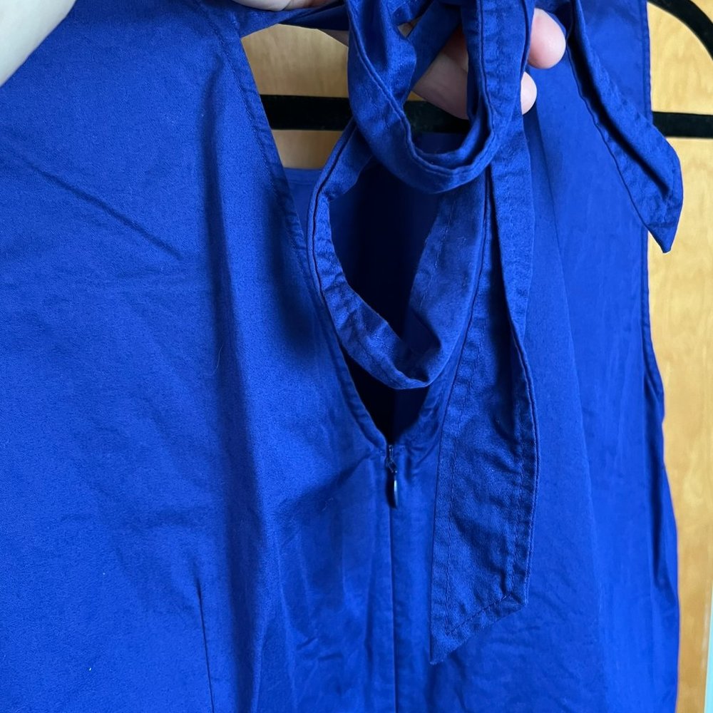 Royal Blue Cotton Sheath Dress // J. Crew Size L - Picture 3 of 5